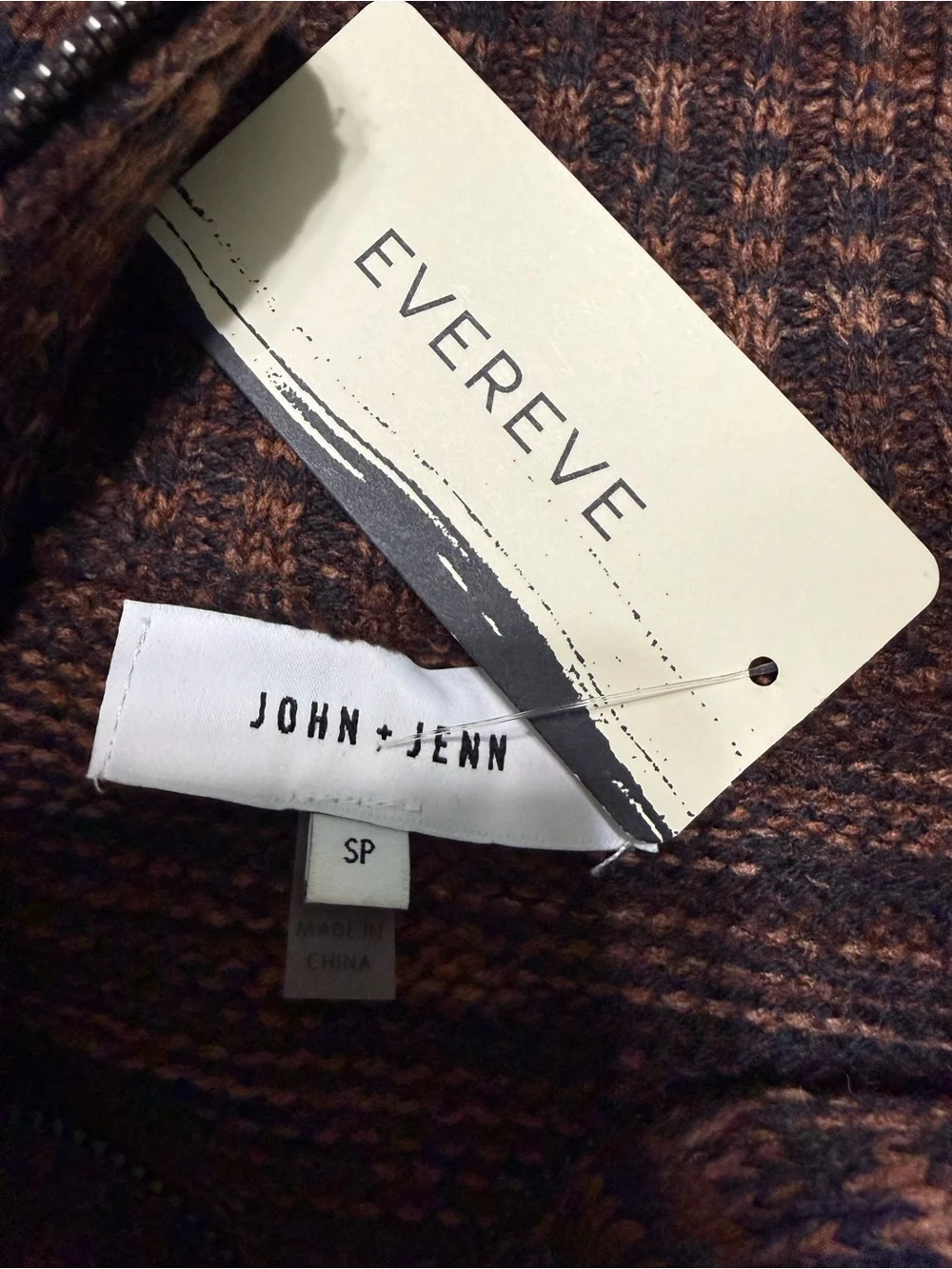 NWT John + Jenn Evereve Atlas Cropped Quarter Zip Sweater Marled Small